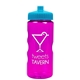 a translucent fuchsia bottle & cyan lid garyline(r) mini mountain 22 oz tritan(tm) sports bottle with pushpull lid
