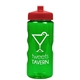 a translucent green bottle & red lid garyline(r) mini mountain 22 oz tritan(tm) sports bottle with pushpull lid