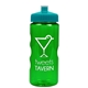 a translucent green bottle & teal lid garyline(r) mini mountain 22 oz tritan(tm) sports bottle with pushpull lid