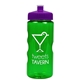 a translucent green bottle & violet lid garyline(r) mini mountain 22 oz tritan(tm) sports bottle with pushpull lid