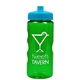 a translucent green bottle & cyan lid garyline(r) mini mountain 22 oz tritan(tm) sports bottle with pushpull lid