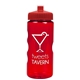a translucent red bottle & red lid garyline(r) mini mountain 22 oz tritan(tm) sports bottle with pushpull lid