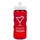 a translucent red bottle & white lid garyline(r) mini mountain 22 oz tritan(tm) sports bottle with pushpull lid