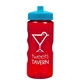 a translucent red bottle & cyan lid garyline(r) mini mountain 22 oz tritan(tm) sports bottle with pushpull lid
