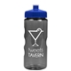 a smoke bottle & royal blue lid garyline(r) mini mountain 22 oz tritan(tm) sports bottle with pushpull lid