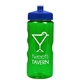 a translucent green bottle & royal blue lid garyline(r) mini mountain 22 oz tritan(tm) sports bottle with pushpull lid
