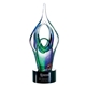 aerial view a black/multicolor jaffa collection kara 24 lead crystal award - 10x9.6.2 in, image 1 of 2