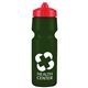 a dark green bottle & red lid mighty shot bike bottle with valve lid - 24. oz