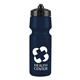 a navy blue bottle & black lid mighty shot bike bottle with valve lid - 24. oz