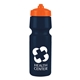 a navy blue bottle & orange lid mighty shot bike bottle with valve lid - 24. oz