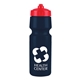 a navy blue bottle & red lid mighty shot bike bottle with valve lid - 24. oz