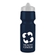 a navy blue bottle & white lid mighty shot bike bottle with valve lid - 24. oz