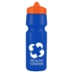 a royal blue bottle & orange lid mighty shot bike bottle with valve lid - 24. oz