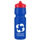 a royal blue bottle & red lid mighty shot bike bottle with valve lid - 24. oz