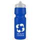 a royal blue bottle & white lid mighty shot bike bottle with valve lid - 24. oz