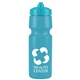 a cyan bottle & cyan lid mighty shot bike bottle with valve lid - 24. oz