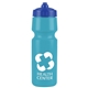 a cyan bottle & royal blue lid mighty shot bike bottle with valve lid - 24. oz