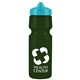 a dark green bottle & cyan lid mighty shot bike bottle with valve lid - 24. oz