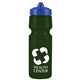 a dark green bottle & royal blue lid mighty shot bike bottle with valve lid - 24. oz