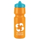 a orange bottle & cyan lid mighty shot bike bottle with valve lid - 24. oz