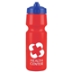 a red bottle & royal blue lid mighty shot bike bottle with valve lid - 24. oz