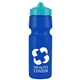 a royal blue bottle & cyan lid mighty shot bike bottle with valve lid - 24. oz