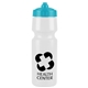 a white bottle & cyan lid mighty shot bike bottle with valve lid - 24. oz