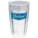 a clear 16 oz thermal dual walled tumbler - embroidered emblem