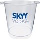 a clear 200 oz plastic ice bucket with handles