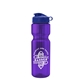 aerial view a translucent violet bottle & reflex blue lid & translucent frost infuser basket champ bottle with infuser and flip lid - 28 oz, image 1 of 2