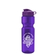 aerial view a translucent violet bottle & violet lid & translucent frost infuser basket champ bottle with infuser and flip lid - 28 oz, image 1 of 2