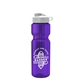 aerial view a translucent violet bottle & white lid & translucent frost infuser basket champ bottle with infuser and flip lid - 28 oz, image 1 of 2