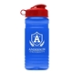 aerial view a translucent blue bottle & red lid groove tritan(r) bottle with flip lid - 20 oz, image 1 of 2