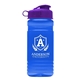 aerial view a translucent blue bottle & violet lid groove tritan(r) bottle with flip lid - 20 oz, image 1 of 2