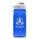 aerial view a translucent blue bottle & white lid groove tritan(r) bottle with flip lid - 20 oz, image 1 of 2