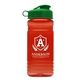 aerial view a translucent red bottle & green lid groove tritan(r) bottle with flip lid - 20 oz, image 1 of 2
