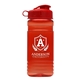 aerial view a translucent red bottle & red lid groove tritan(r) bottle with flip lid - 20 oz, image 1 of 2
