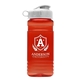 aerial view a translucent red bottle & white lid groove tritan(r) bottle with flip lid - 20 oz, image 1 of 2