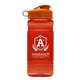 aerial view a translucent red bottle & orange lid groove tritan(r) bottle with flip lid - 20 oz, image 1 of 2