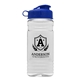 aerial view a clear bottle & reflex blue lid groove tritan(r) bottle with flip lid - 20 oz, image 1 of 2