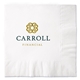 aerial view a white 100 recycled white 2- ply beverage napkins, image 1 of 2