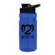 a translucent blue bottle & black lid groove tritan(r) bottle with drink - thru lid - 20 oz