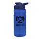 a translucent blue bottle & navy blue lid groove tritan(r) bottle with drink - thru lid - 20 oz