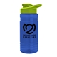 a translucent blue bottle & lime green lid groove tritan(r) bottle with drink - thru lid - 20 oz