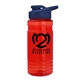 a translucent red bottle & navy blue lid groove tritan(r) bottle with drink - thru lid - 20 oz