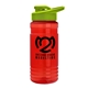 a translucent red bottle & lime green lid groove tritan(r) bottle with drink - thru lid - 20 oz