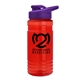 a translucent red bottle & violet lid groove tritan(r) bottle with drink - thru lid - 20 oz