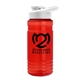 a translucent red bottle & white lid groove tritan(r) bottle with drink - thru lid - 20 oz