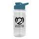 a clear bottle & steel blue lid groove tritan(r) bottle with drink - thru lid - 20 oz
