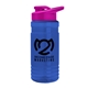 a translucent blue bottle & hot pink lid groove tritan(r) bottle with drink - thru lid - 20 oz